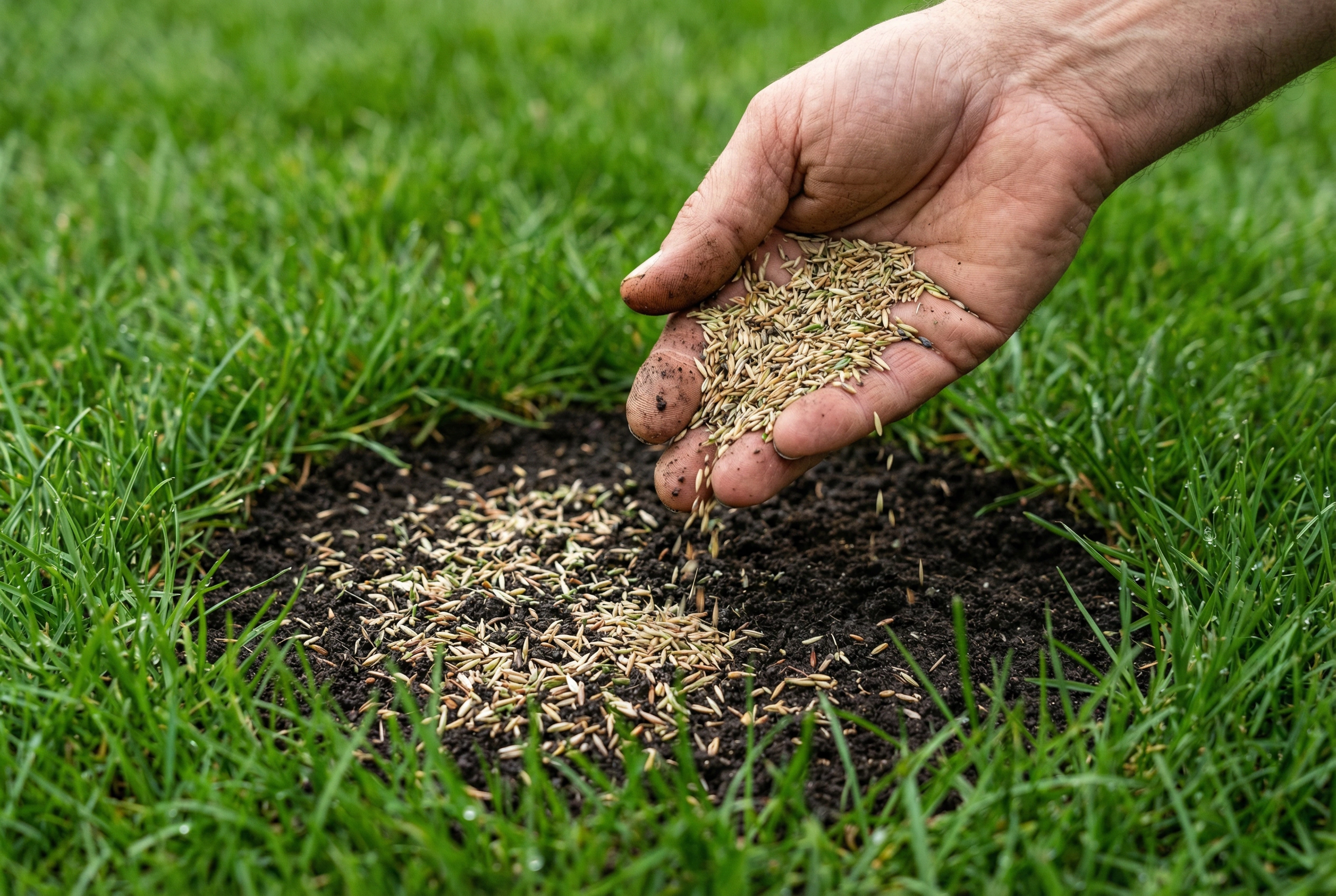 Шаг 7. Подсев (ремонт проплешин)